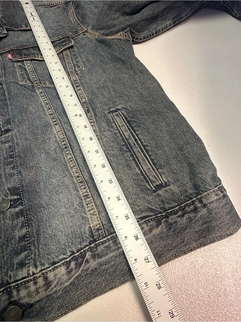 Levi's Men's Gray Relaxed Fit Jean Jacket Button Front Collared Pockets L
